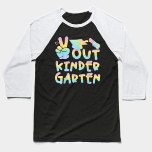 Peace Out Kindergarten Graduation Tie Dye Last Day Of School Baseball T-Shirt